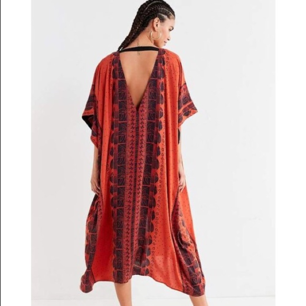 Urban Outfitters Oversized Border Print Kaftan sz ALL